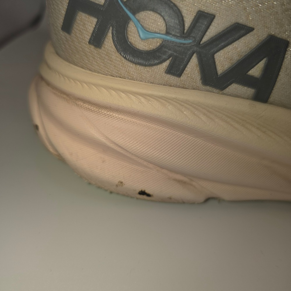 Hoka Clifton 9 Women's Running Shoes Cream Yellow Road Runner Sneakers - Picture 5 of 10